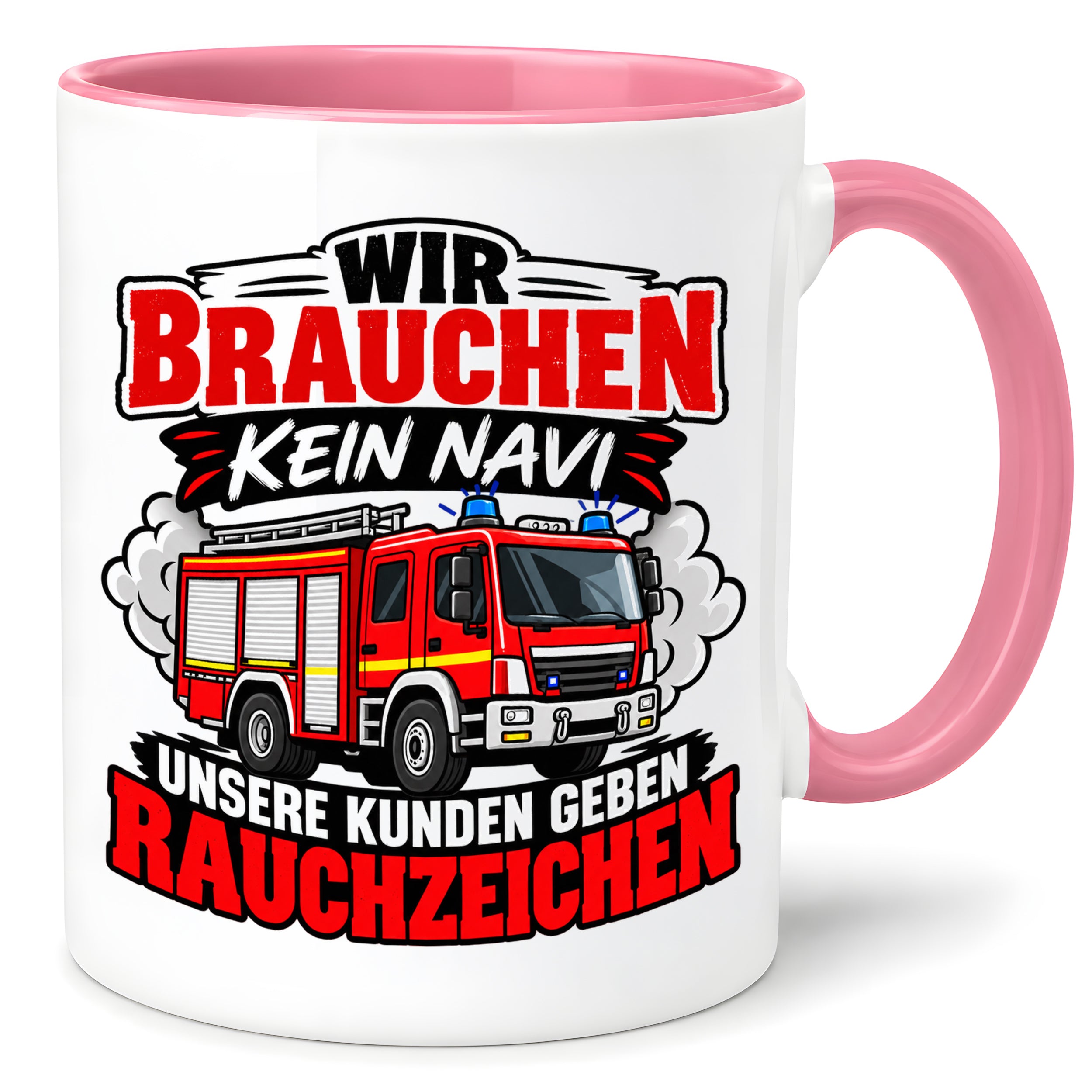 Herzbotschaft Tasse Feuerwehr Rauchzeichen lustiger Spruch Feuerwehrmann Geschenk Feuerwehr Geschenkidee für Kollegen Geburtstag Weihnachten 330 ml
