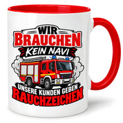Herzbotschaft Tasse Feuerwehr Rauchzeichen lustiger Spruch Feuerwehrmann Geschenk Feuerwehr Geschenkidee für Kollegen Geburtstag Weihnachten 330 ml