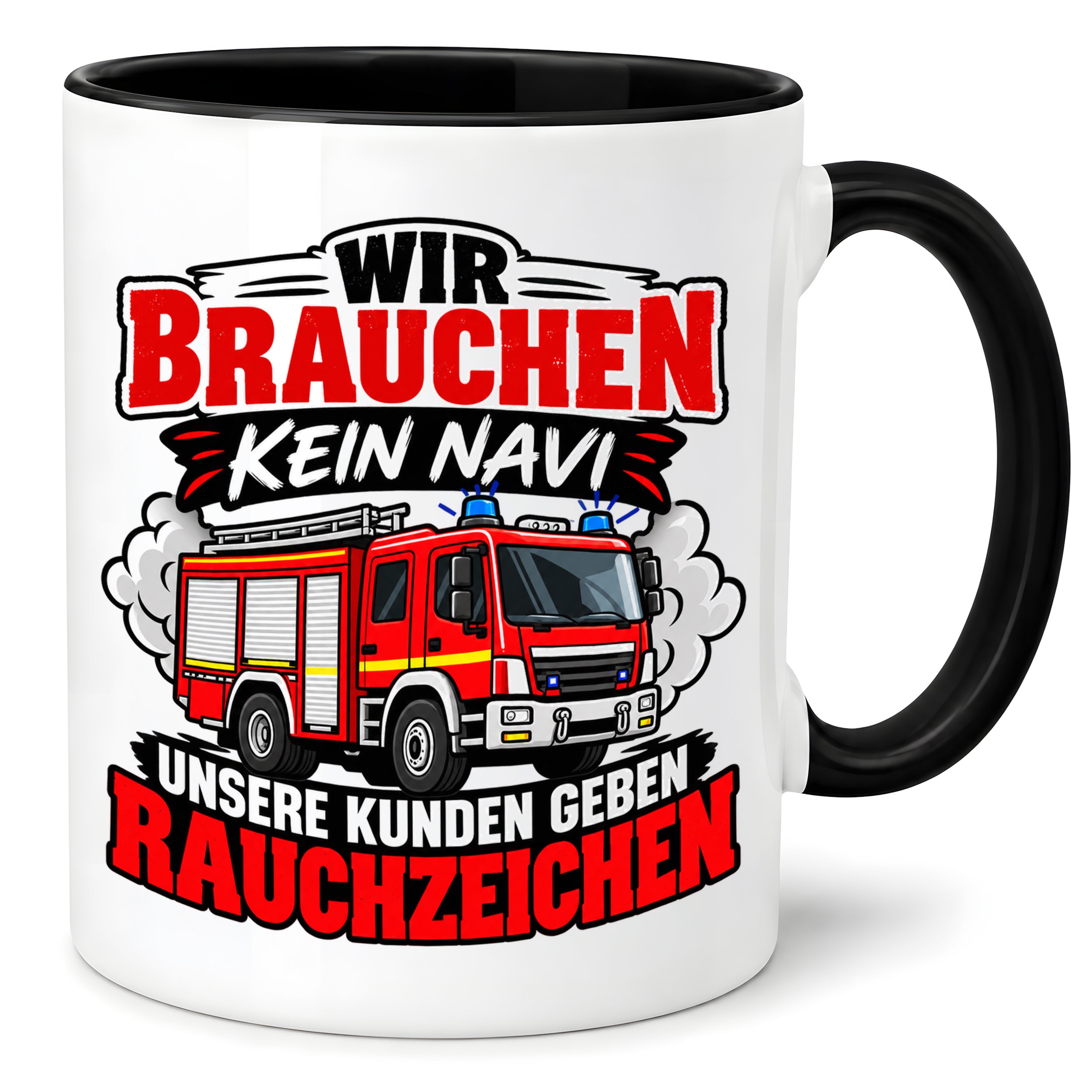 Herzbotschaft Tasse Feuerwehr Rauchzeichen lustiger Spruch Feuerwehrmann Geschenk Feuerwehr Geschenkidee für Kollegen Geburtstag Weihnachten 330 ml
