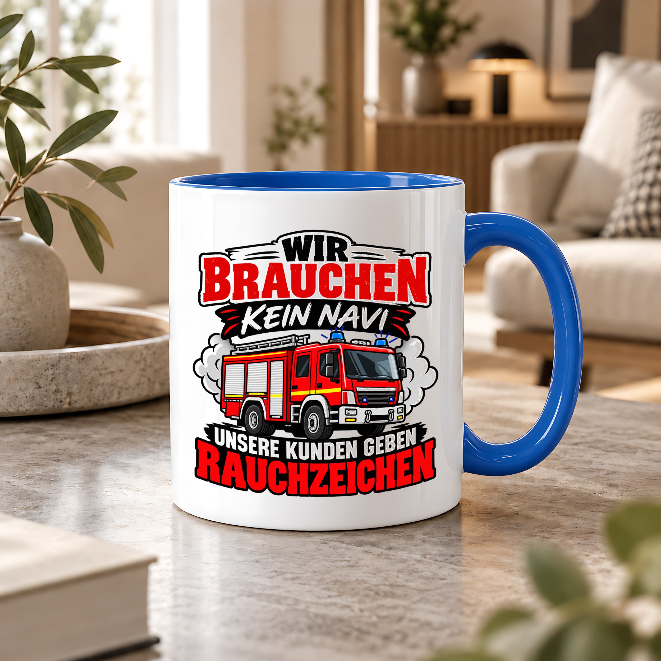 Herzbotschaft Tasse Feuerwehr Rauchzeichen lustiger Spruch Feuerwehrmann Geschenk Feuerwehr Geschenkidee für Kollegen Geburtstag Weihnachten 330 ml