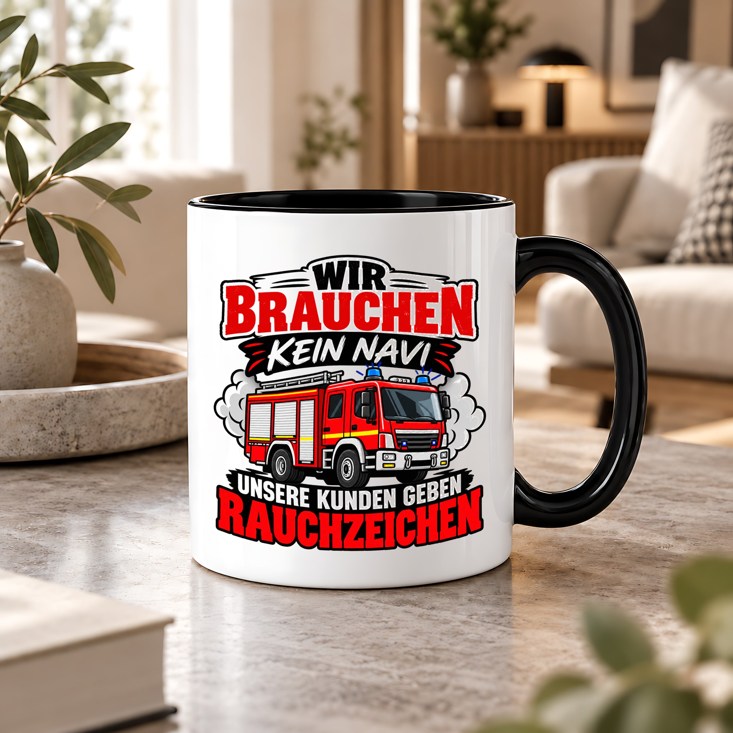 Herzbotschaft Tasse Feuerwehr Rauchzeichen lustiger Spruch Feuerwehrmann Geschenk Feuerwehr Geschenkidee für Kollegen Geburtstag Weihnachten 330 ml