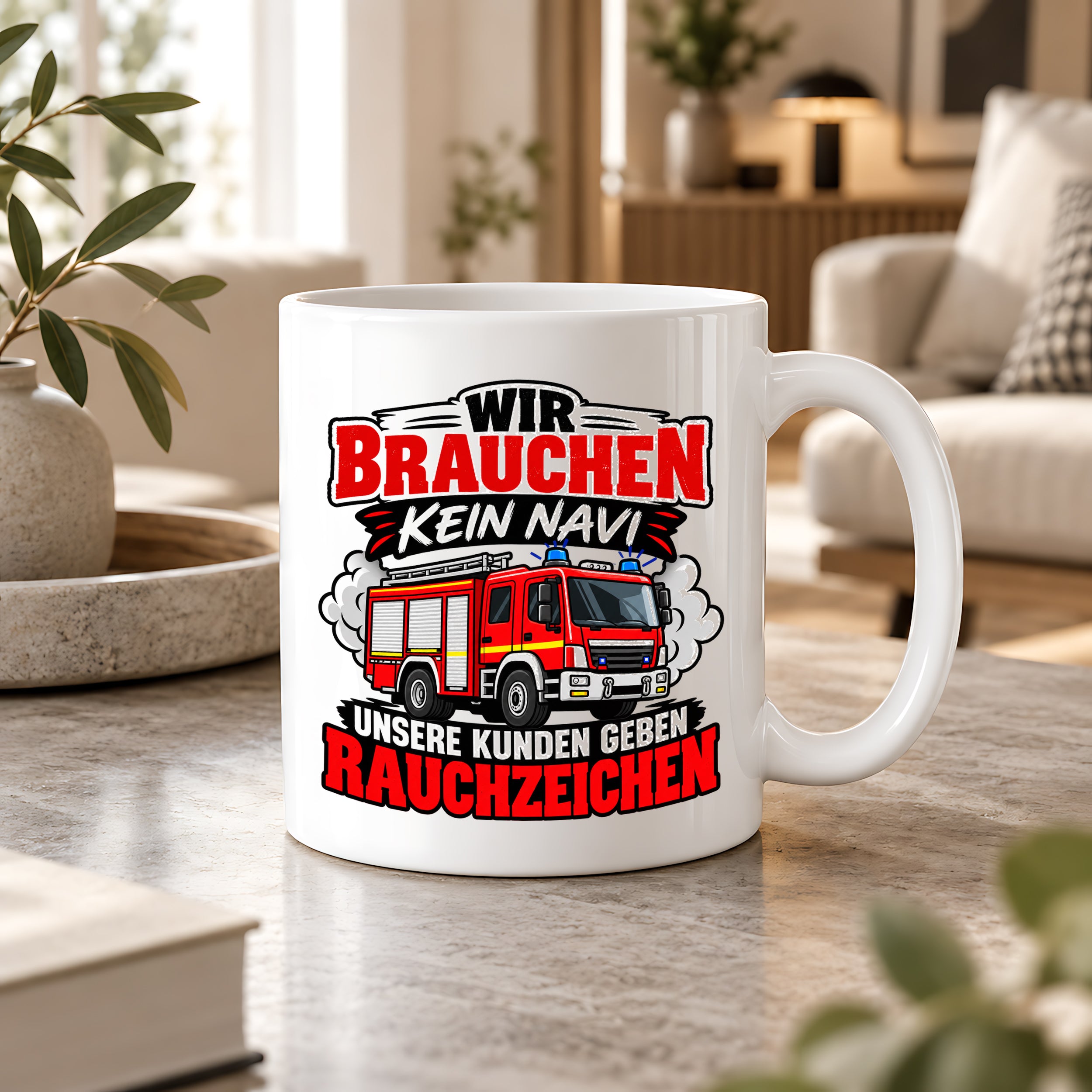 Herzbotschaft Tasse Feuerwehr Rauchzeichen lustiger Spruch Feuerwehrmann Geschenk Feuerwehr Geschenkidee für Kollegen Geburtstag Weihnachten 330 ml