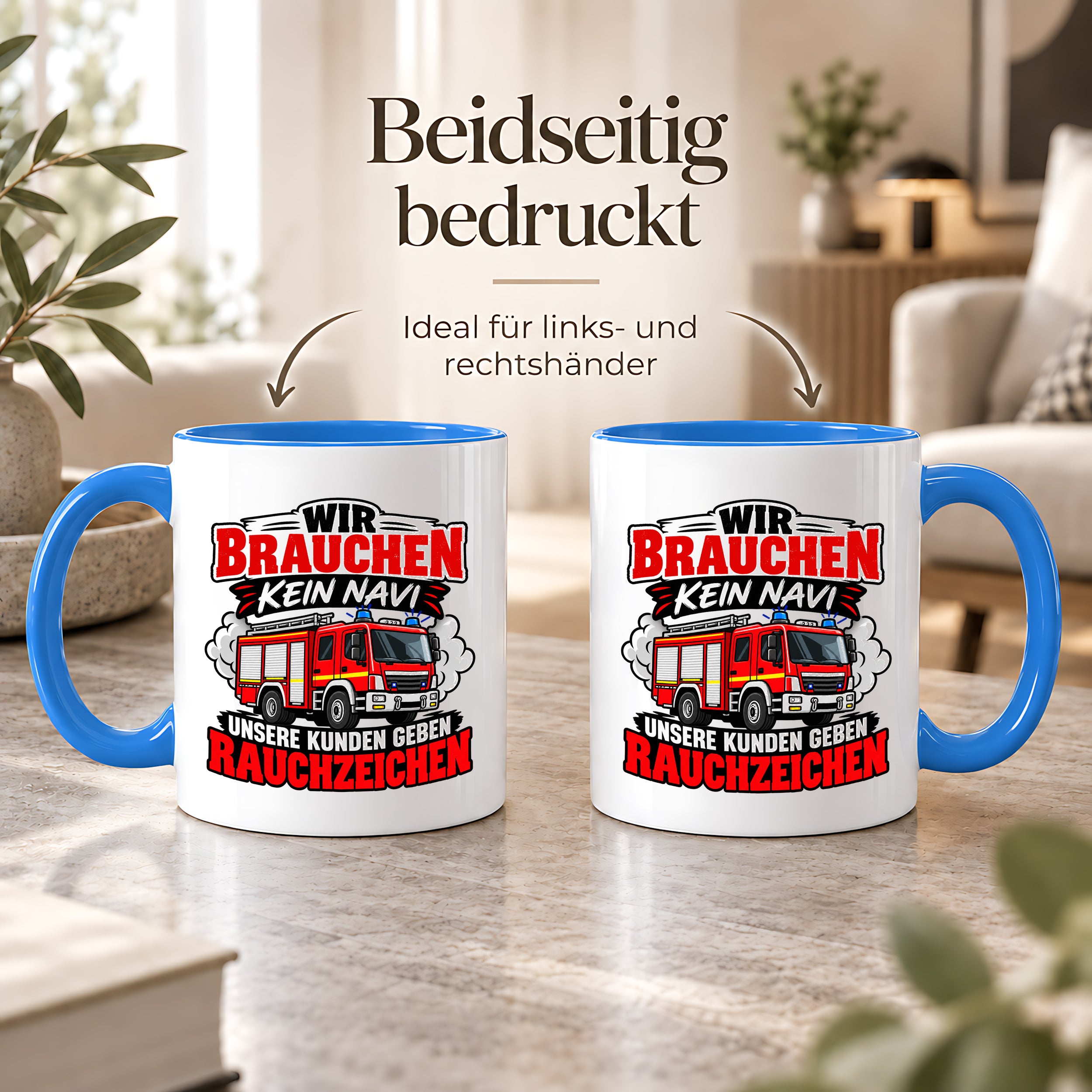 Herzbotschaft Tasse Feuerwehr Rauchzeichen lustiger Spruch Feuerwehrmann Geschenk Feuerwehr Geschenkidee für Kollegen Geburtstag Weihnachten 330 ml