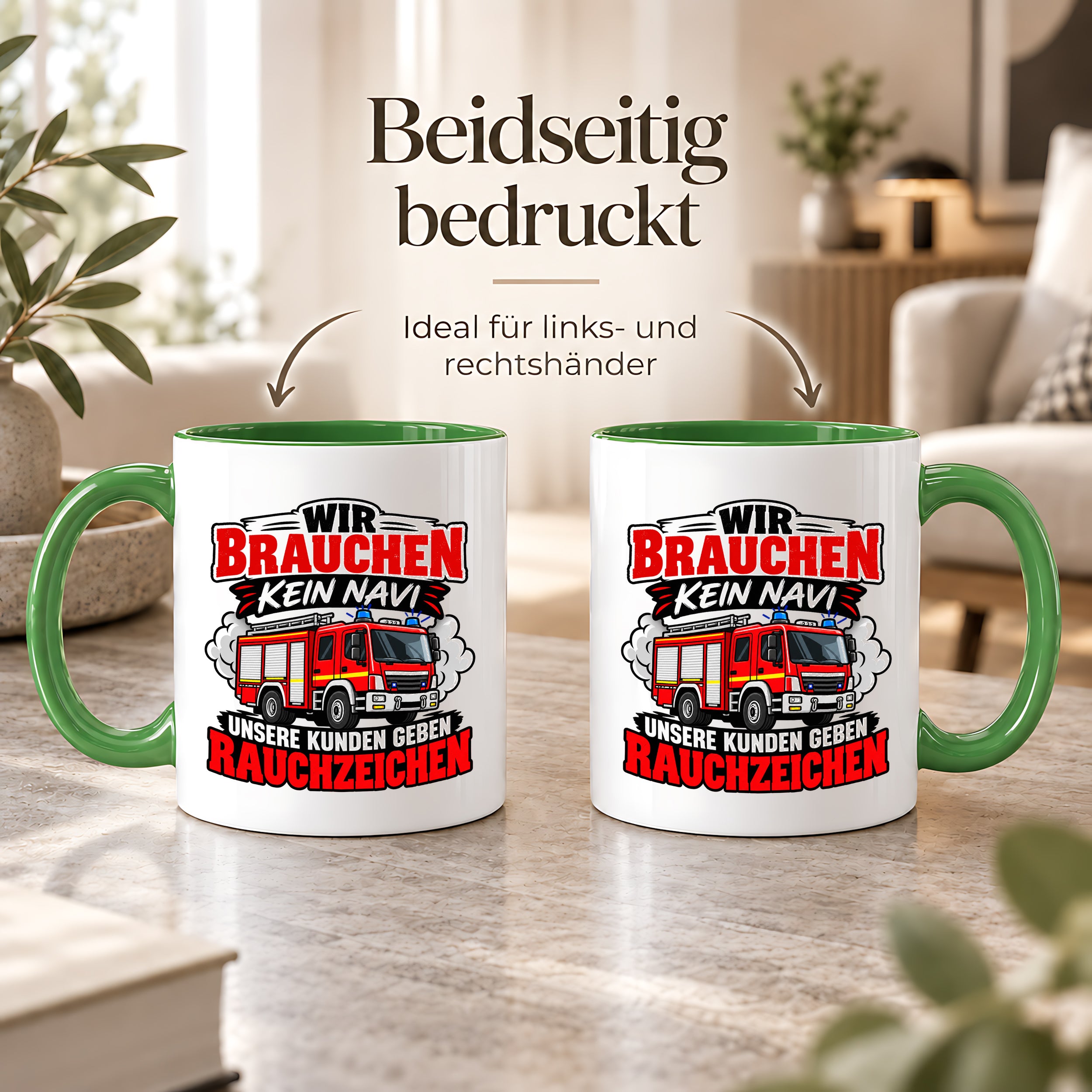 Herzbotschaft Tasse Feuerwehr Rauchzeichen lustiger Spruch Feuerwehrmann Geschenk Feuerwehr Geschenkidee für Kollegen Geburtstag Weihnachten 330 ml