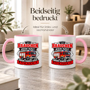 Herzbotschaft Tasse Feuerwehr Rauchzeichen lustiger Spruch Feuerwehrmann Geschenk Feuerwehr Geschenkidee für Kollegen Geburtstag Weihnachten 330 ml