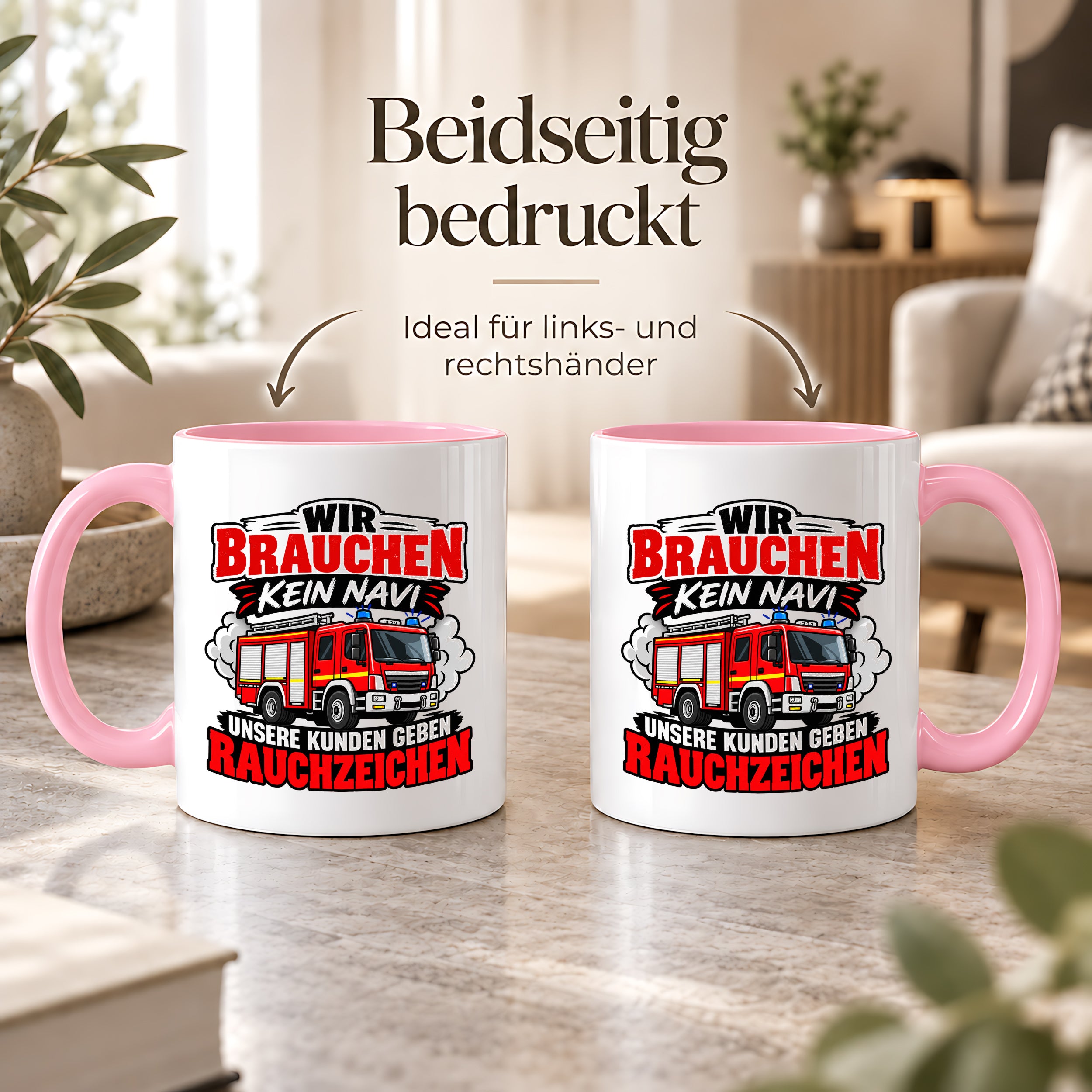 Herzbotschaft Tasse Feuerwehr Rauchzeichen lustiger Spruch Feuerwehrmann Geschenk Feuerwehr Geschenkidee für Kollegen Geburtstag Weihnachten 330 ml