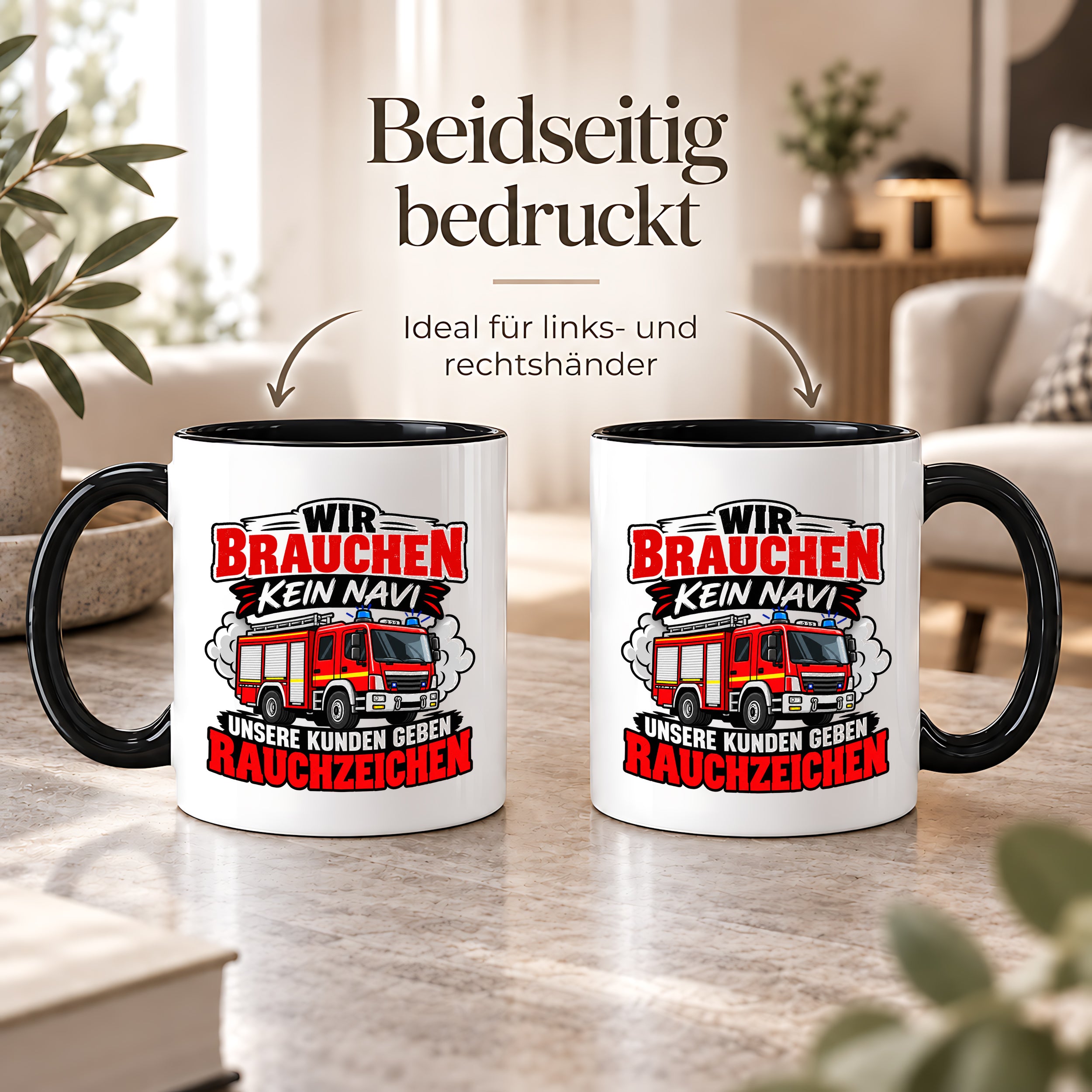 Herzbotschaft Tasse Feuerwehr Rauchzeichen lustiger Spruch Feuerwehrmann Geschenk Feuerwehr Geschenkidee für Kollegen Geburtstag Weihnachten 330 ml