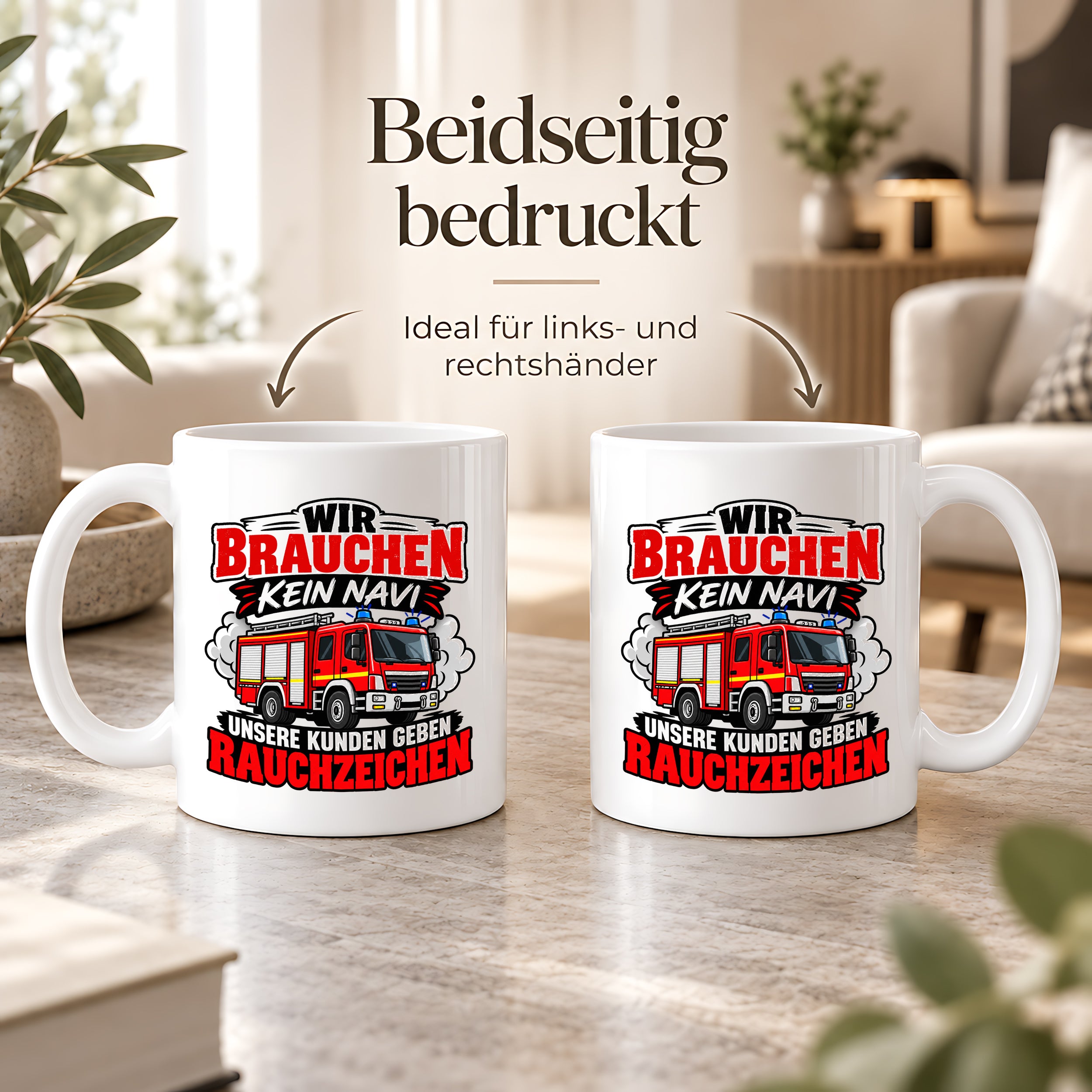 Herzbotschaft Tasse Feuerwehr Rauchzeichen lustiger Spruch Feuerwehrmann Geschenk Feuerwehr Geschenkidee für Kollegen Geburtstag Weihnachten 330 ml