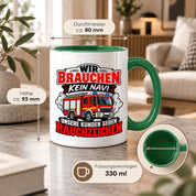 Herzbotschaft Tasse Feuerwehr Rauchzeichen lustiger Spruch Feuerwehrmann Geschenk Feuerwehr Geschenkidee für Kollegen Geburtstag Weihnachten 330 ml