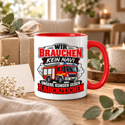 Herzbotschaft Tasse Feuerwehr Rauchzeichen lustiger Spruch Feuerwehrmann Geschenk Feuerwehr Geschenkidee für Kollegen Geburtstag Weihnachten 330 ml