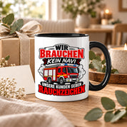 Herzbotschaft Tasse Feuerwehr Rauchzeichen lustiger Spruch Feuerwehrmann Geschenk Feuerwehr Geschenkidee für Kollegen Geburtstag Weihnachten 330 ml