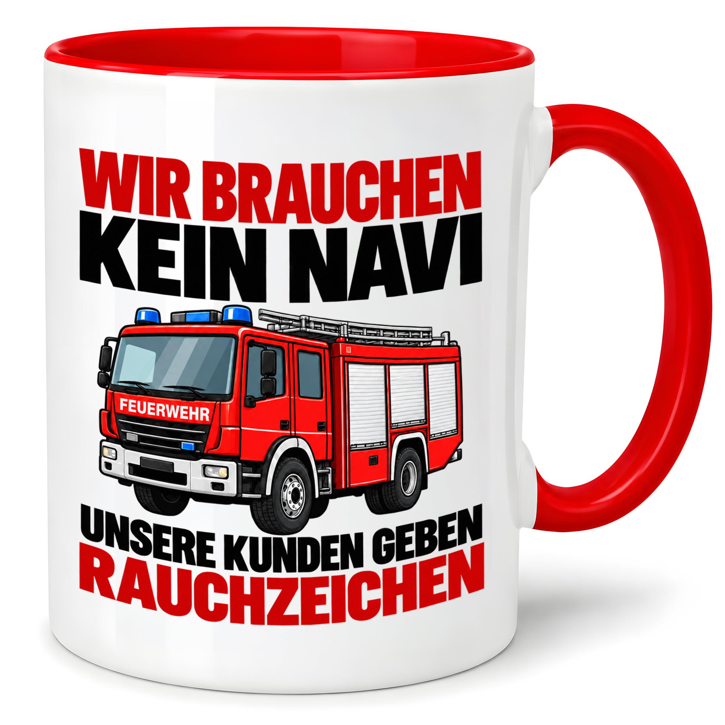 Feuerwehr Tasse lustiger Spruch 330 ml Geschenk Feuerwehrmann Feuerwehrfrau Geburtstag Weihnachten Rauchzeichen