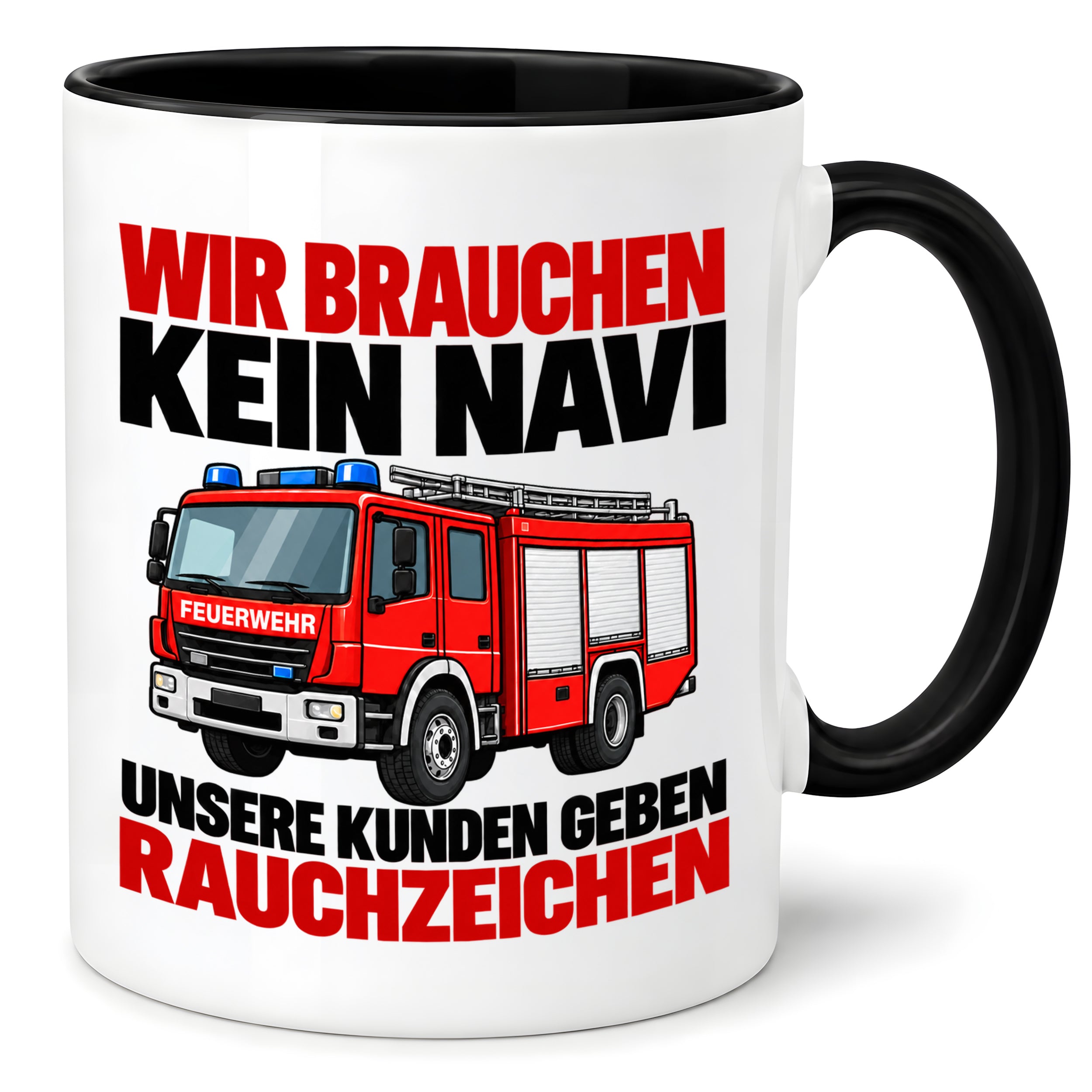 Feuerwehr Tasse lustiger Spruch 330 ml Geschenk Feuerwehrmann Feuerwehrfrau Geburtstag Weihnachten Rauchzeichen