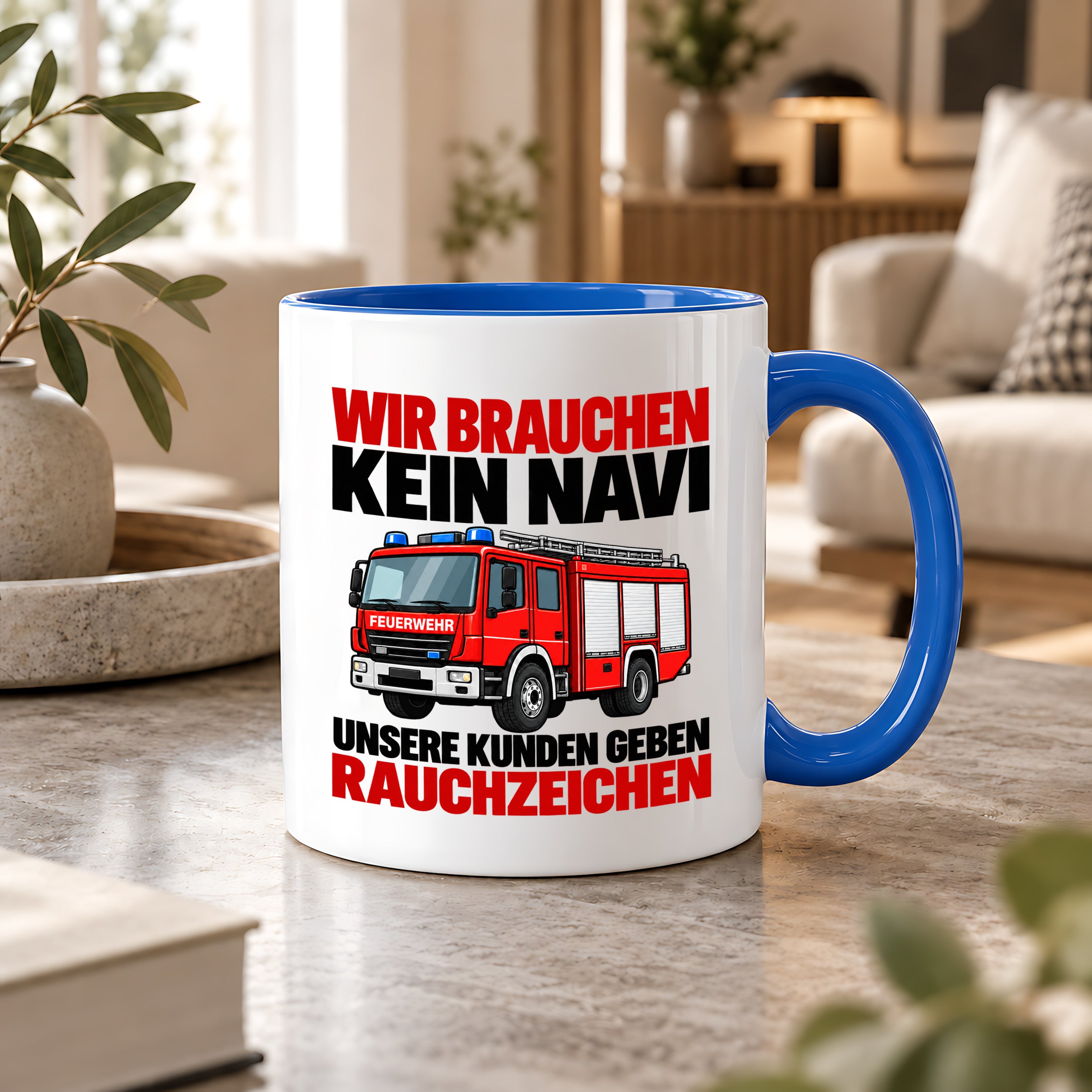 Feuerwehr Tasse lustiger Spruch 330 ml Geschenk Feuerwehrmann Feuerwehrfrau Geburtstag Weihnachten Rauchzeichen