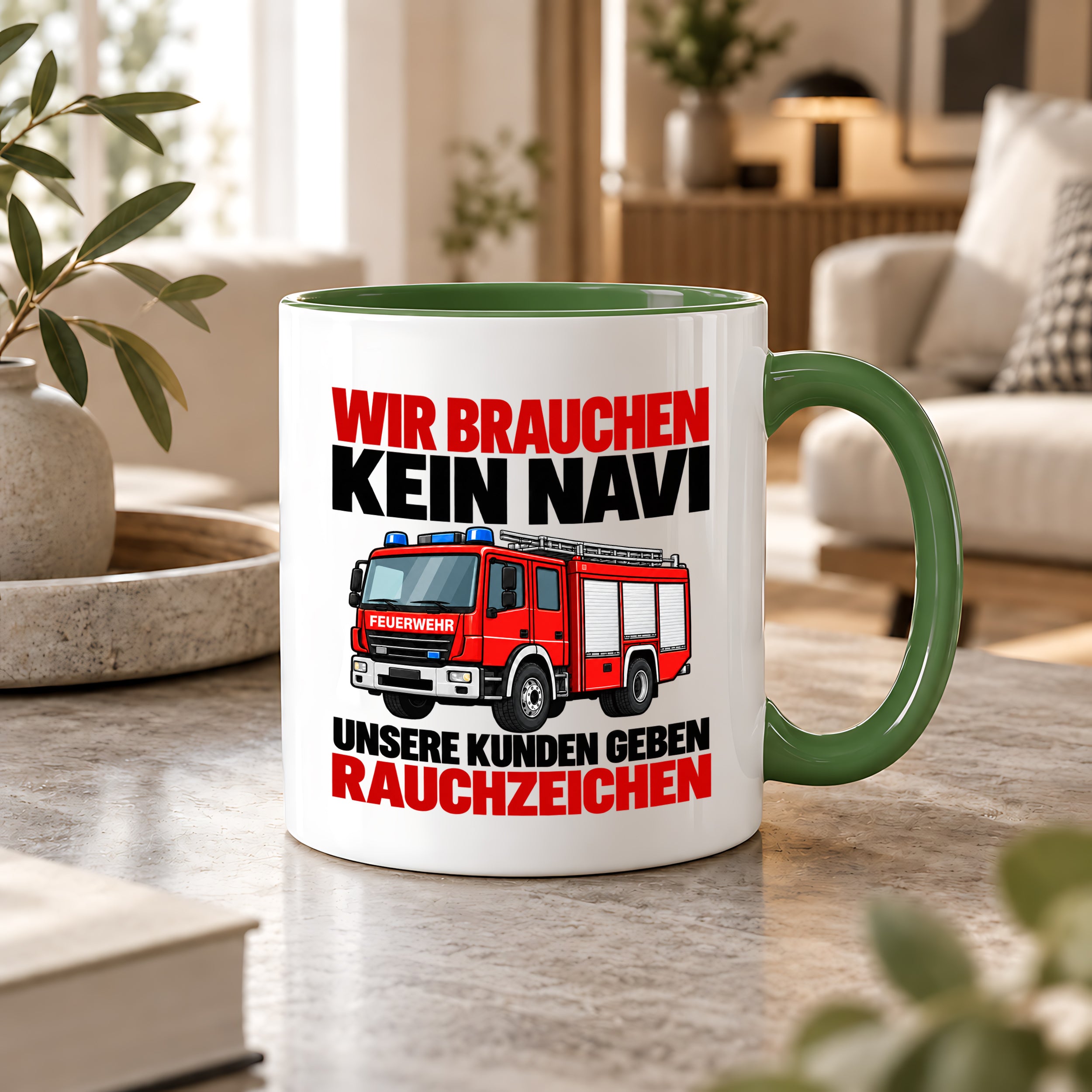 Feuerwehr Tasse lustiger Spruch 330 ml Geschenk Feuerwehrmann Feuerwehrfrau Geburtstag Weihnachten Rauchzeichen