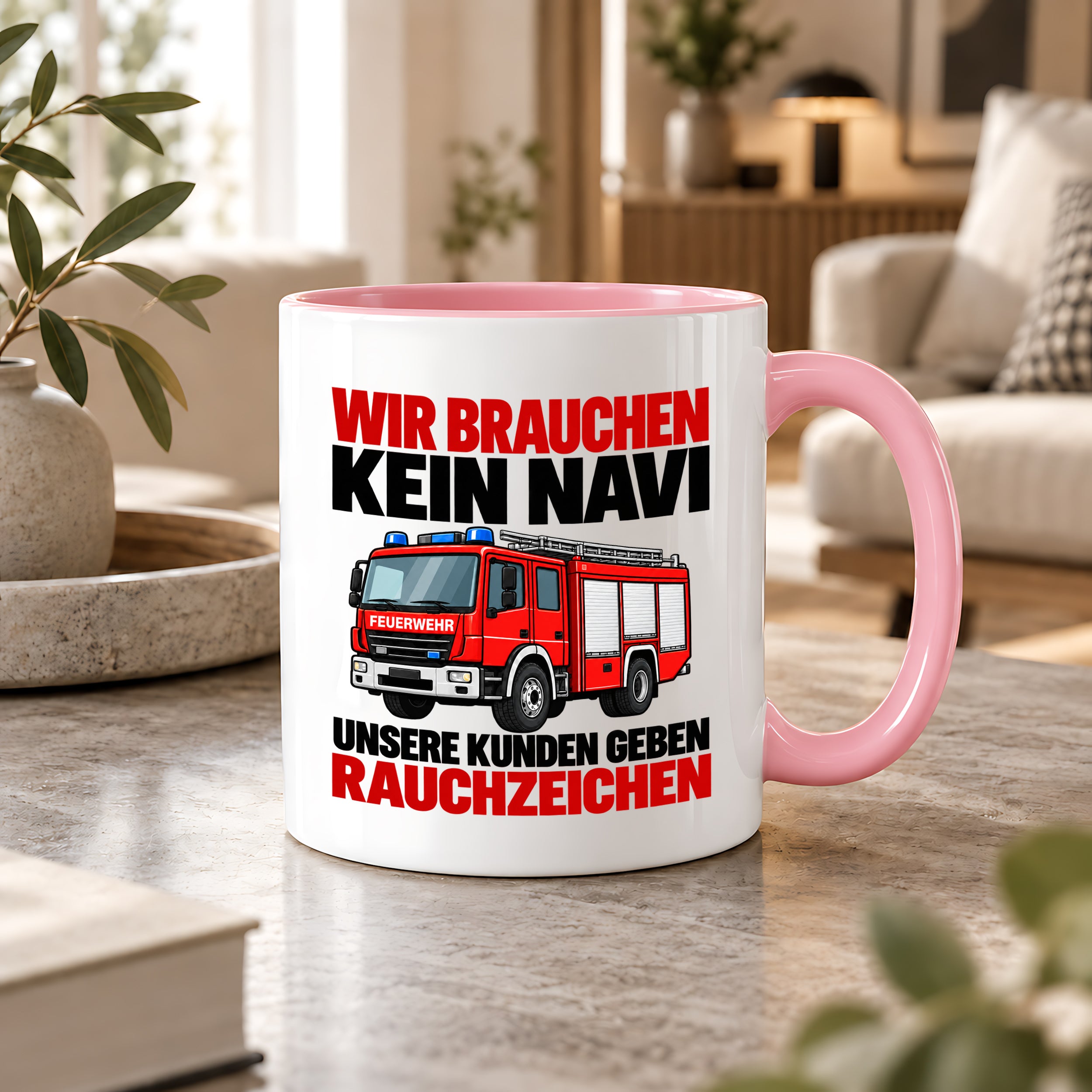 Feuerwehr Tasse lustiger Spruch 330 ml Geschenk Feuerwehrmann Feuerwehrfrau Geburtstag Weihnachten Rauchzeichen