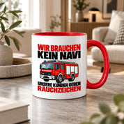 Feuerwehr Tasse lustiger Spruch 330 ml Geschenk Feuerwehrmann Feuerwehrfrau Geburtstag Weihnachten Rauchzeichen