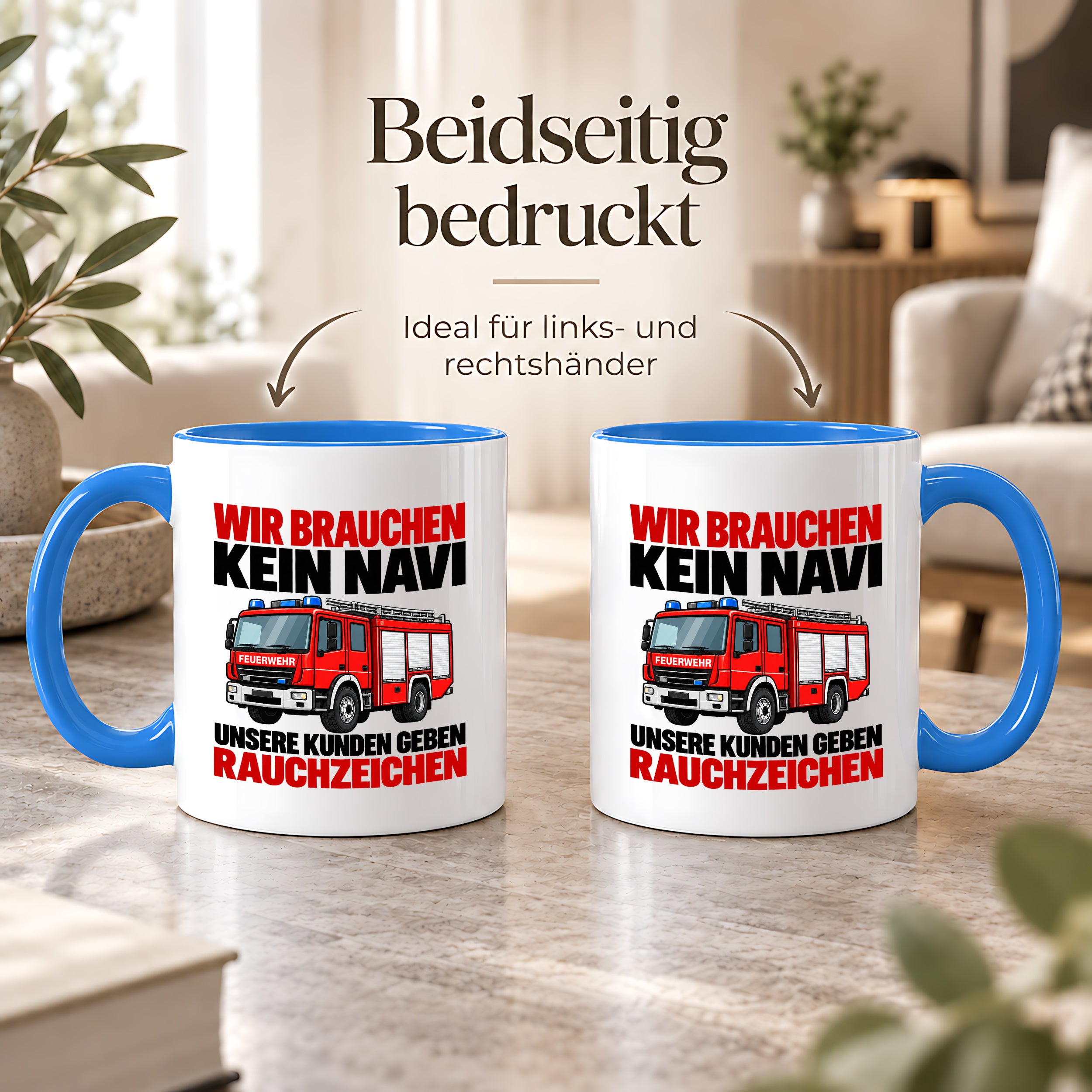 Feuerwehr Tasse lustiger Spruch 330 ml Geschenk Feuerwehrmann Feuerwehrfrau Geburtstag Weihnachten Rauchzeichen
