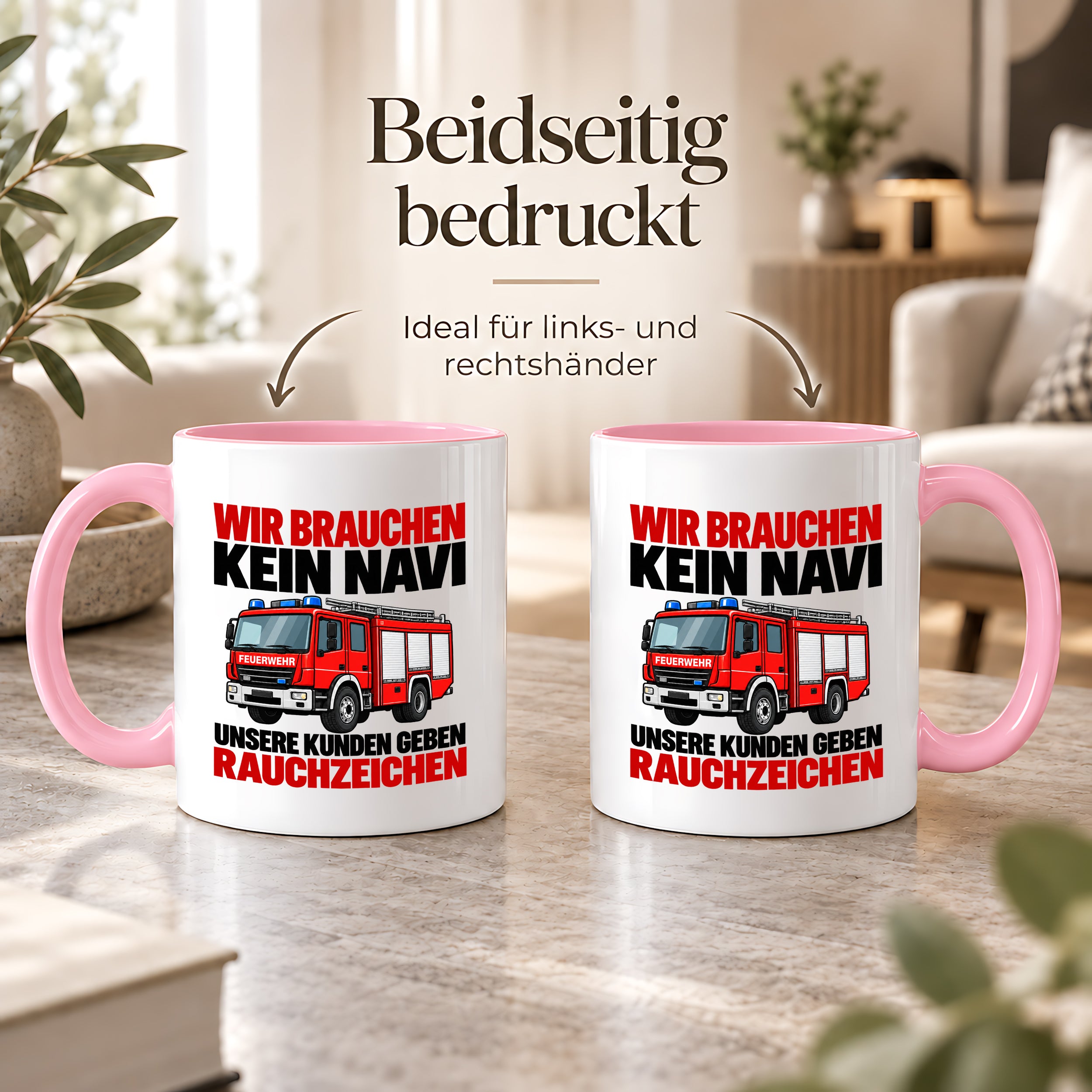 Feuerwehr Tasse lustiger Spruch 330 ml Geschenk Feuerwehrmann Feuerwehrfrau Geburtstag Weihnachten Rauchzeichen