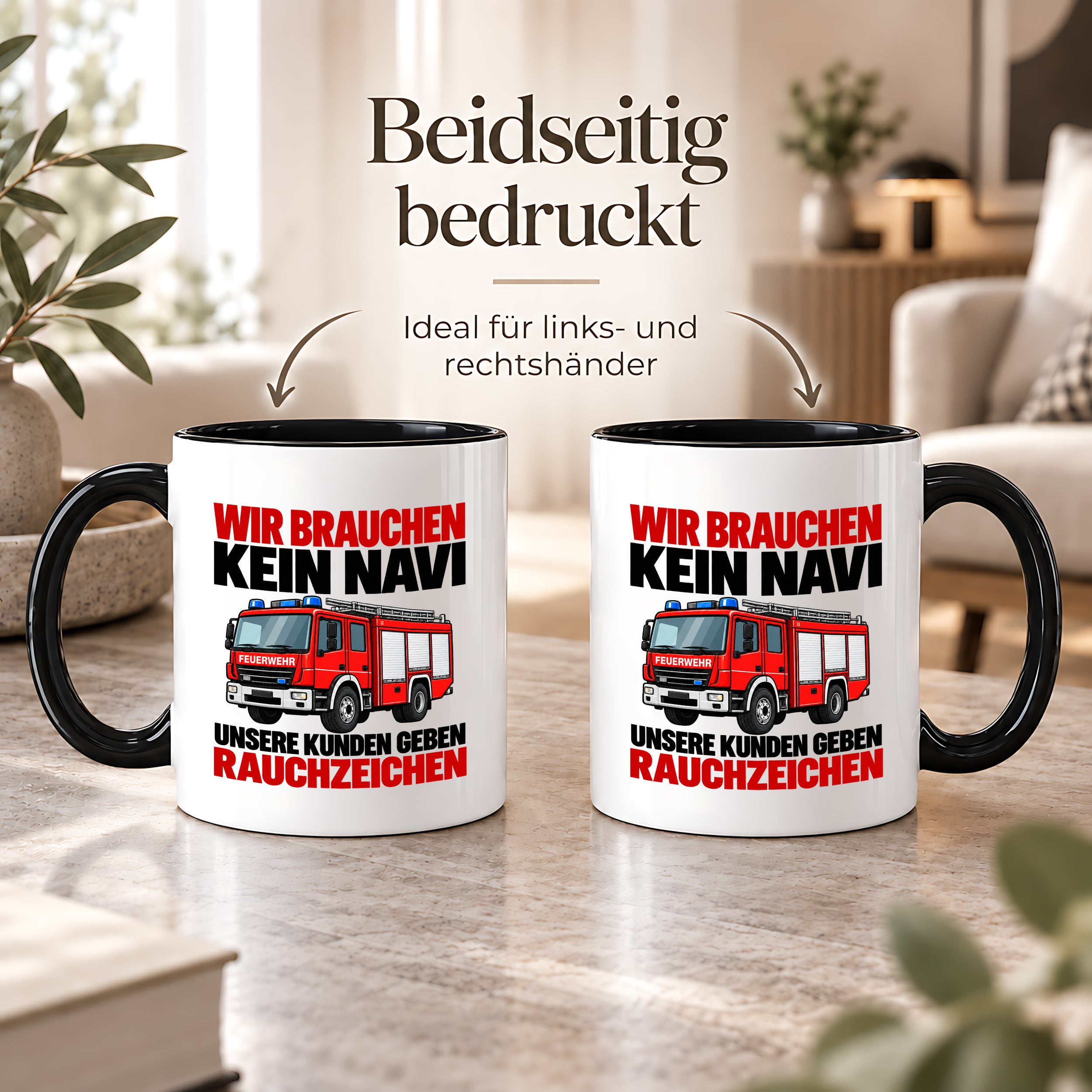 Feuerwehr Tasse lustiger Spruch 330 ml Geschenk Feuerwehrmann Feuerwehrfrau Geburtstag Weihnachten Rauchzeichen