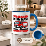 Feuerwehr Tasse lustiger Spruch 330 ml Geschenk Feuerwehrmann Feuerwehrfrau Geburtstag Weihnachten Rauchzeichen