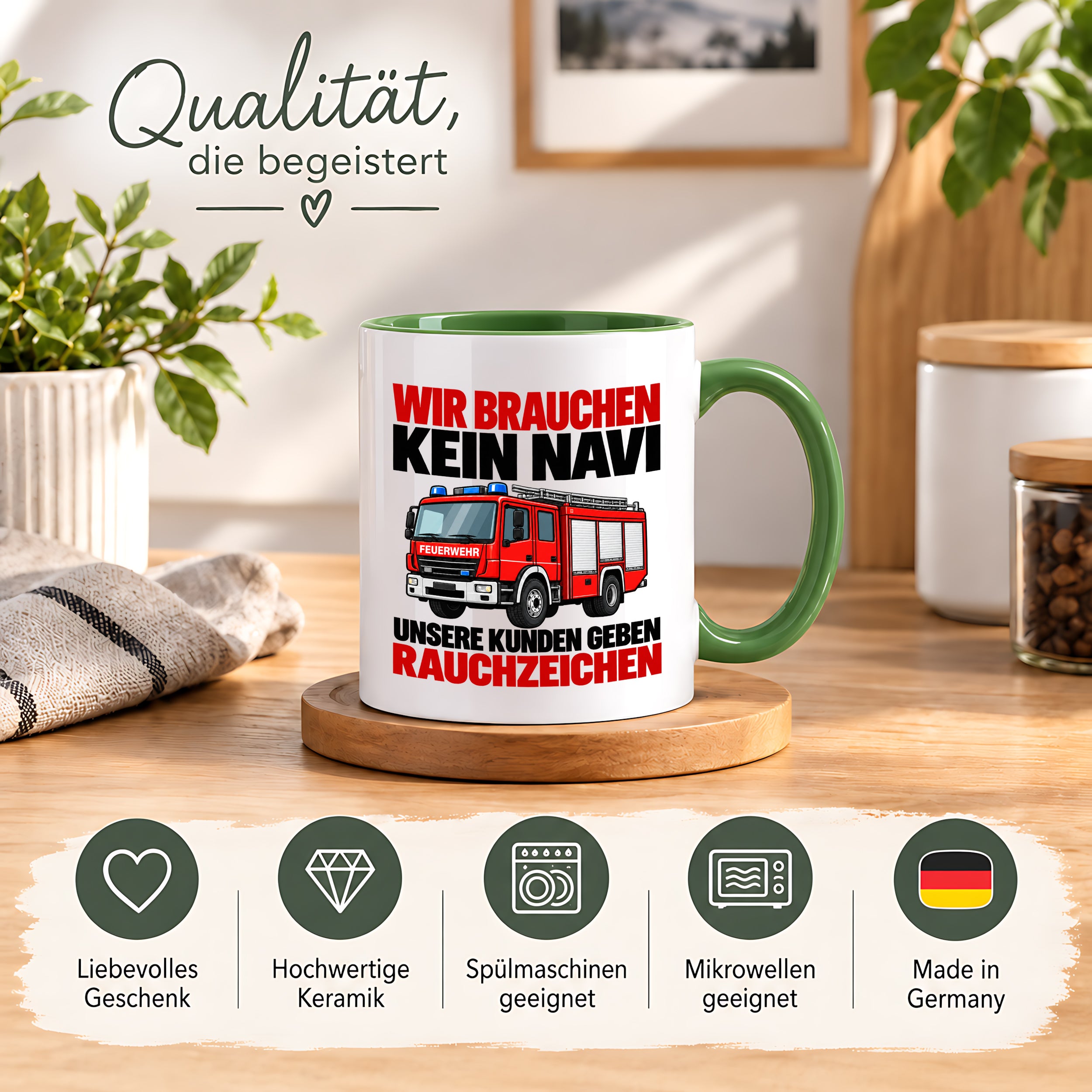 Feuerwehr Tasse lustiger Spruch 330 ml Geschenk Feuerwehrmann Feuerwehrfrau Geburtstag Weihnachten Rauchzeichen
