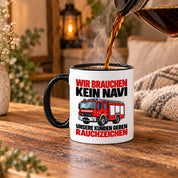 Feuerwehr Tasse lustiger Spruch 330 ml Geschenk Feuerwehrmann Feuerwehrfrau Geburtstag Weihnachten Rauchzeichen