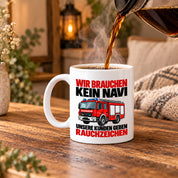 Feuerwehr Tasse lustiger Spruch 330 ml Geschenk Feuerwehrmann Feuerwehrfrau Geburtstag Weihnachten Rauchzeichen