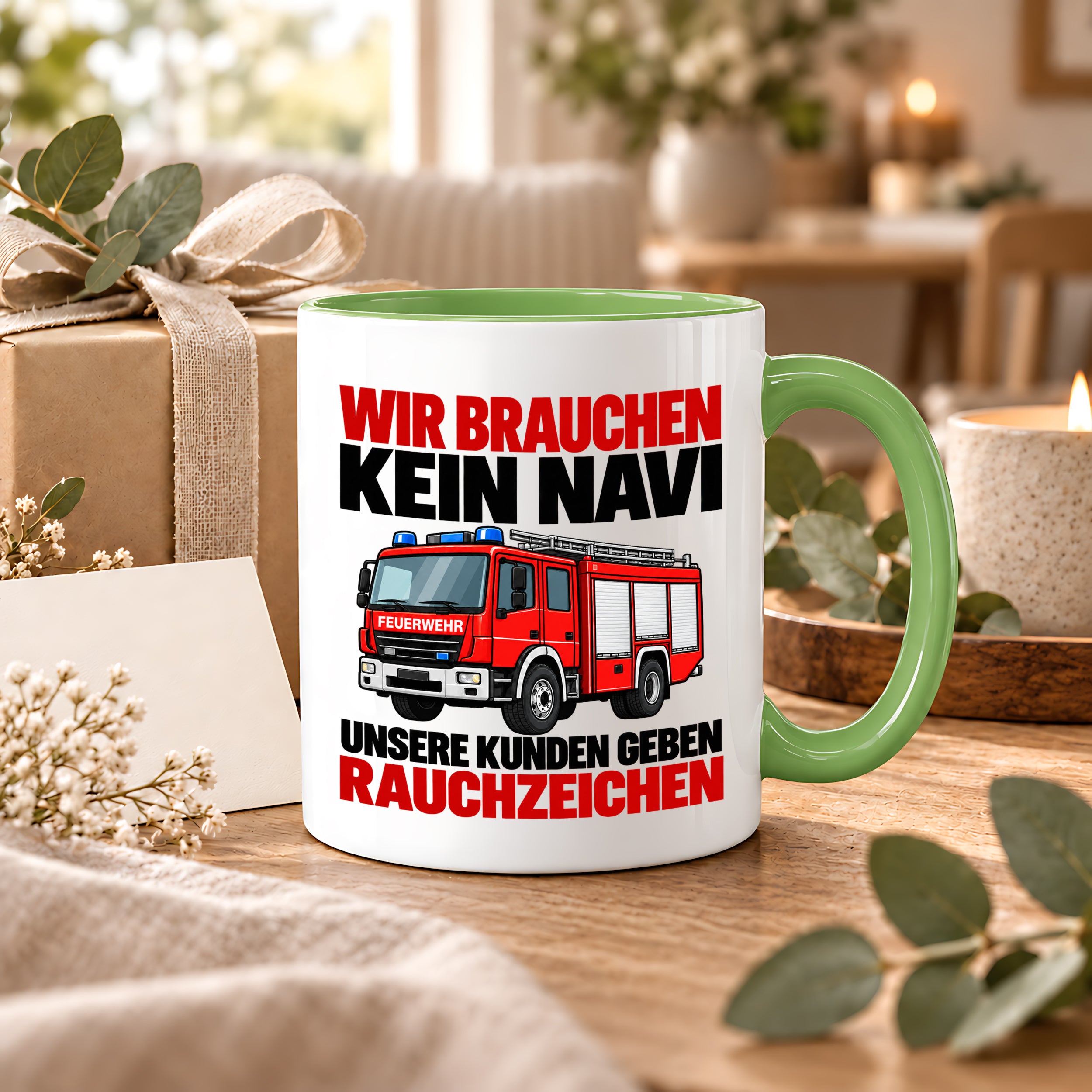 Feuerwehr Tasse lustiger Spruch 330 ml Geschenk Feuerwehrmann Feuerwehrfrau Geburtstag Weihnachten Rauchzeichen