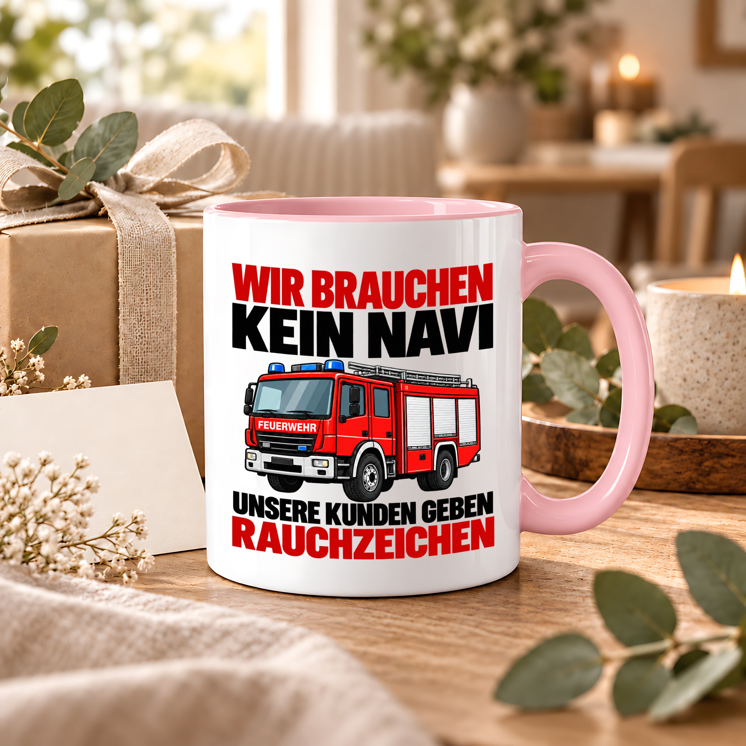 Feuerwehr Tasse lustiger Spruch 330 ml Geschenk Feuerwehrmann Feuerwehrfrau Geburtstag Weihnachten Rauchzeichen