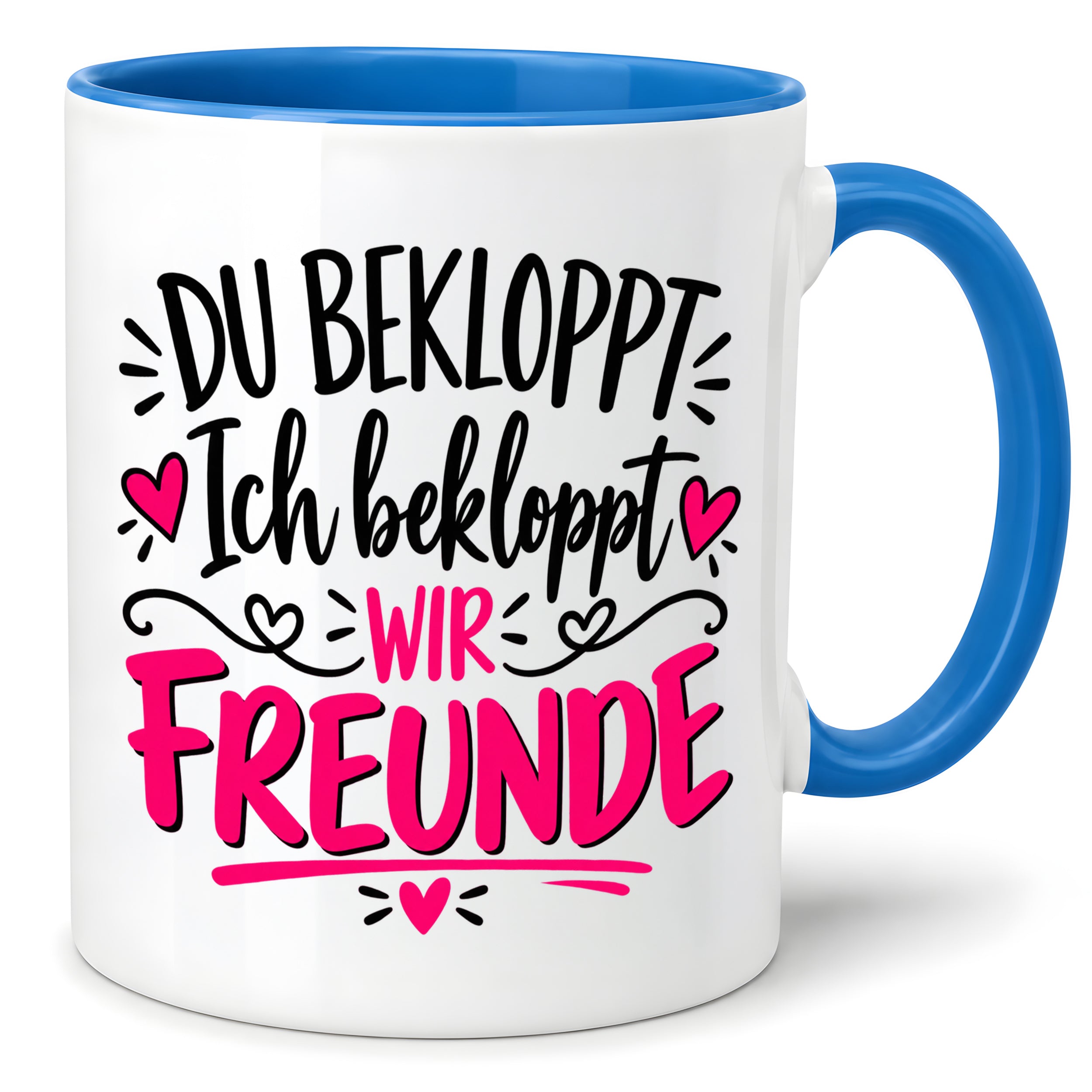 Tasse beste Freunde bekloppt lustiger Spruch Freundschaft Geschenk für Freundin Freund Geburtstag Weihnachten 330 ml
