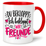 Tasse beste Freunde bekloppt lustiger Spruch Freundschaft Geschenk für Freundin Freund Geburtstag Weihnachten 330 ml