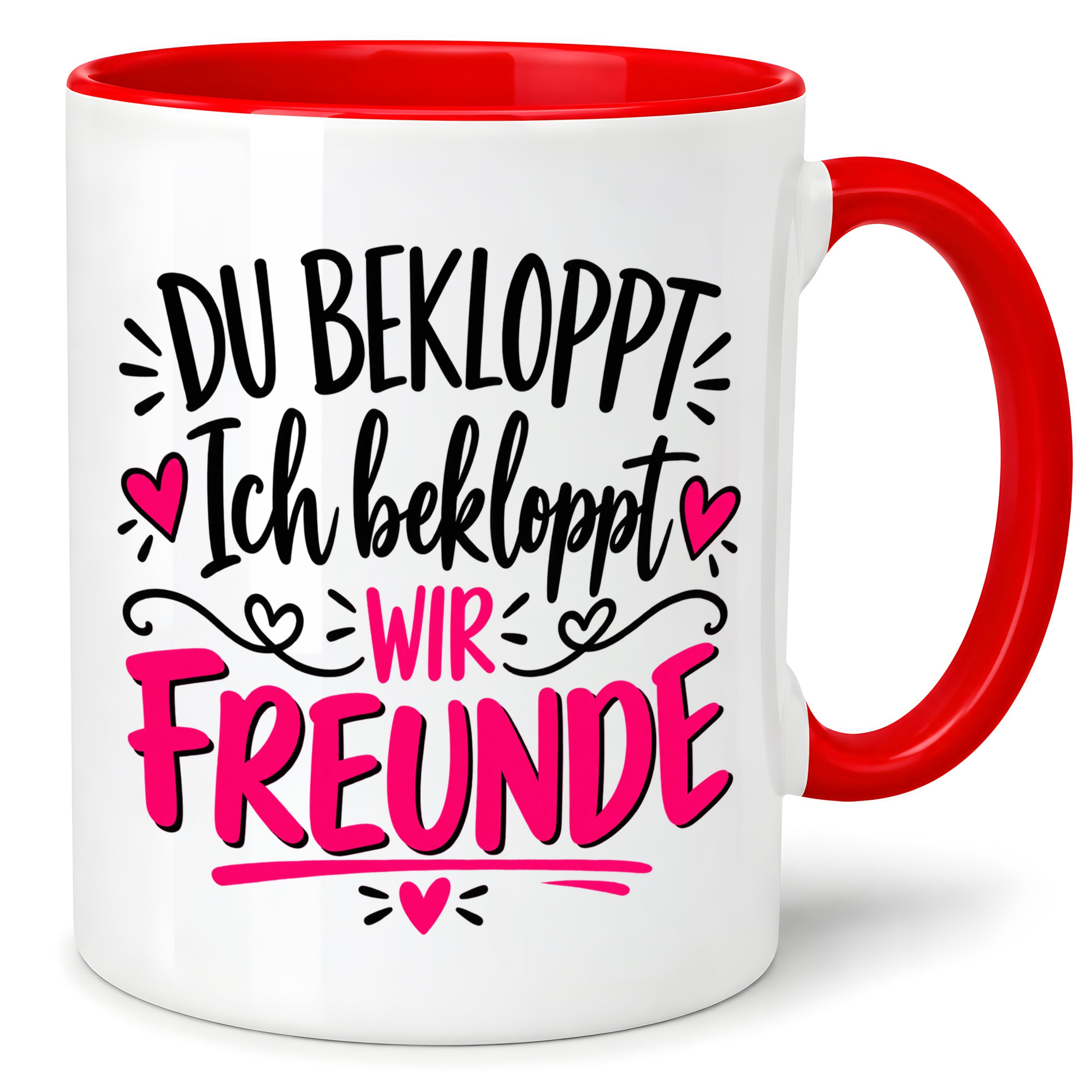Tasse beste Freunde bekloppt lustiger Spruch Freundschaft Geschenk für Freundin Freund Geburtstag Weihnachten 330 ml