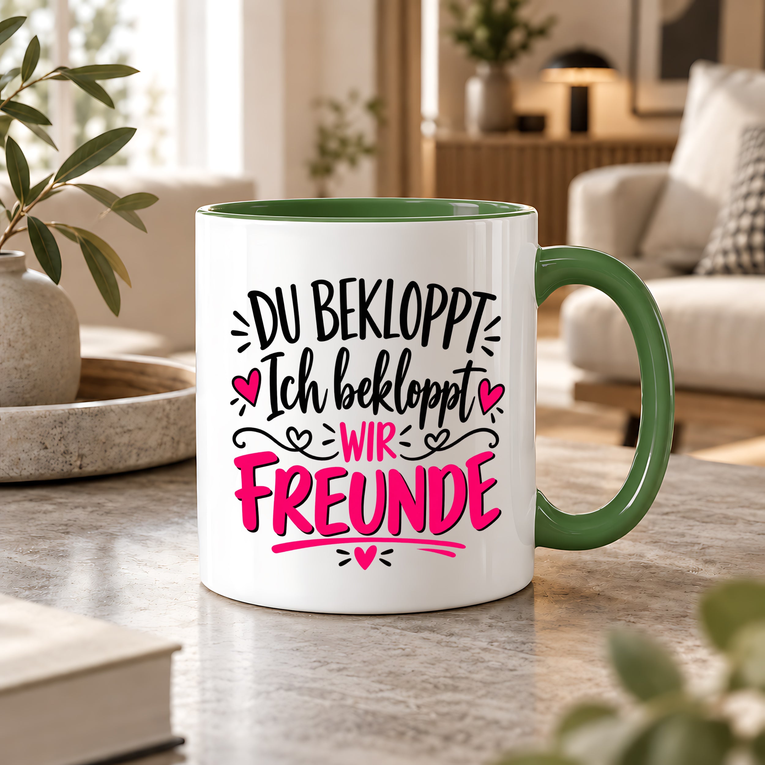 Tasse beste Freunde bekloppt lustiger Spruch Freundschaft Geschenk für Freundin Freund Geburtstag Weihnachten 330 ml