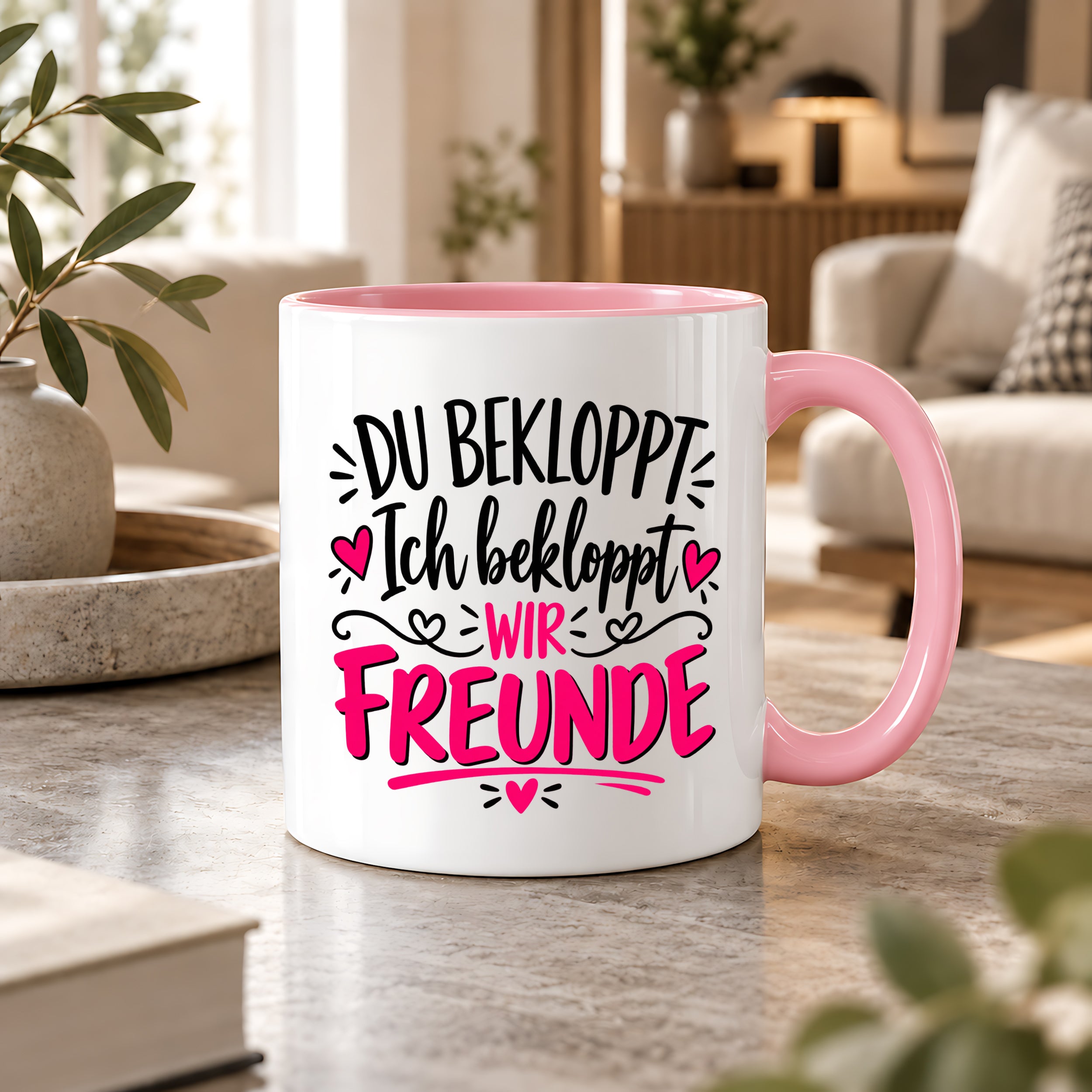Tasse beste Freunde bekloppt lustiger Spruch Freundschaft Geschenk für Freundin Freund Geburtstag Weihnachten 330 ml
