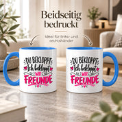 Tasse beste Freunde bekloppt lustiger Spruch Freundschaft Geschenk für Freundin Freund Geburtstag Weihnachten 330 ml