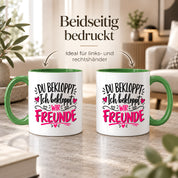 Tasse beste Freunde bekloppt lustiger Spruch Freundschaft Geschenk für Freundin Freund Geburtstag Weihnachten 330 ml
