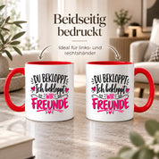 Tasse beste Freunde bekloppt lustiger Spruch Freundschaft Geschenk für Freundin Freund Geburtstag Weihnachten 330 ml