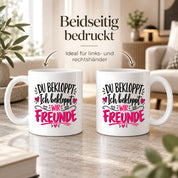Tasse beste Freunde bekloppt lustiger Spruch Freundschaft Geschenk für Freundin Freund Geburtstag Weihnachten 330 ml