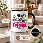Tasse beste Freunde bekloppt lustiger Spruch Freundschaft Geschenk für Freundin Freund Geburtstag Weihnachten 330 ml