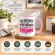 Tasse beste Freunde bekloppt lustiger Spruch Freundschaft Geschenk für Freundin Freund Geburtstag Weihnachten 330 ml