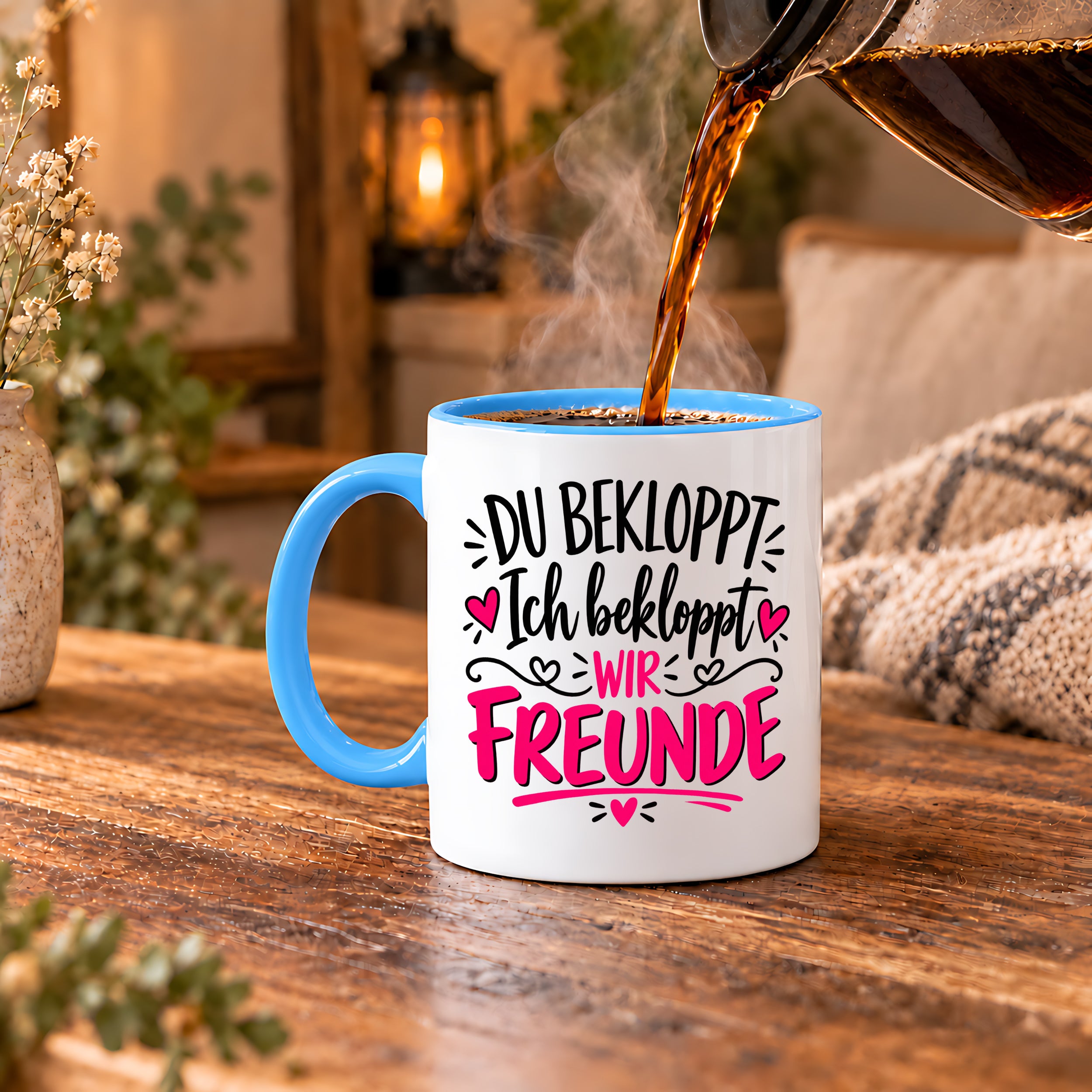 Tasse beste Freunde bekloppt lustiger Spruch Freundschaft Geschenk für Freundin Freund Geburtstag Weihnachten 330 ml