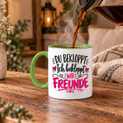 Tasse beste Freunde bekloppt lustiger Spruch Freundschaft Geschenk für Freundin Freund Geburtstag Weihnachten 330 ml