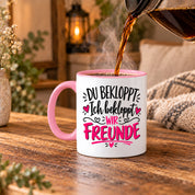 Tasse beste Freunde bekloppt lustiger Spruch Freundschaft Geschenk für Freundin Freund Geburtstag Weihnachten 330 ml