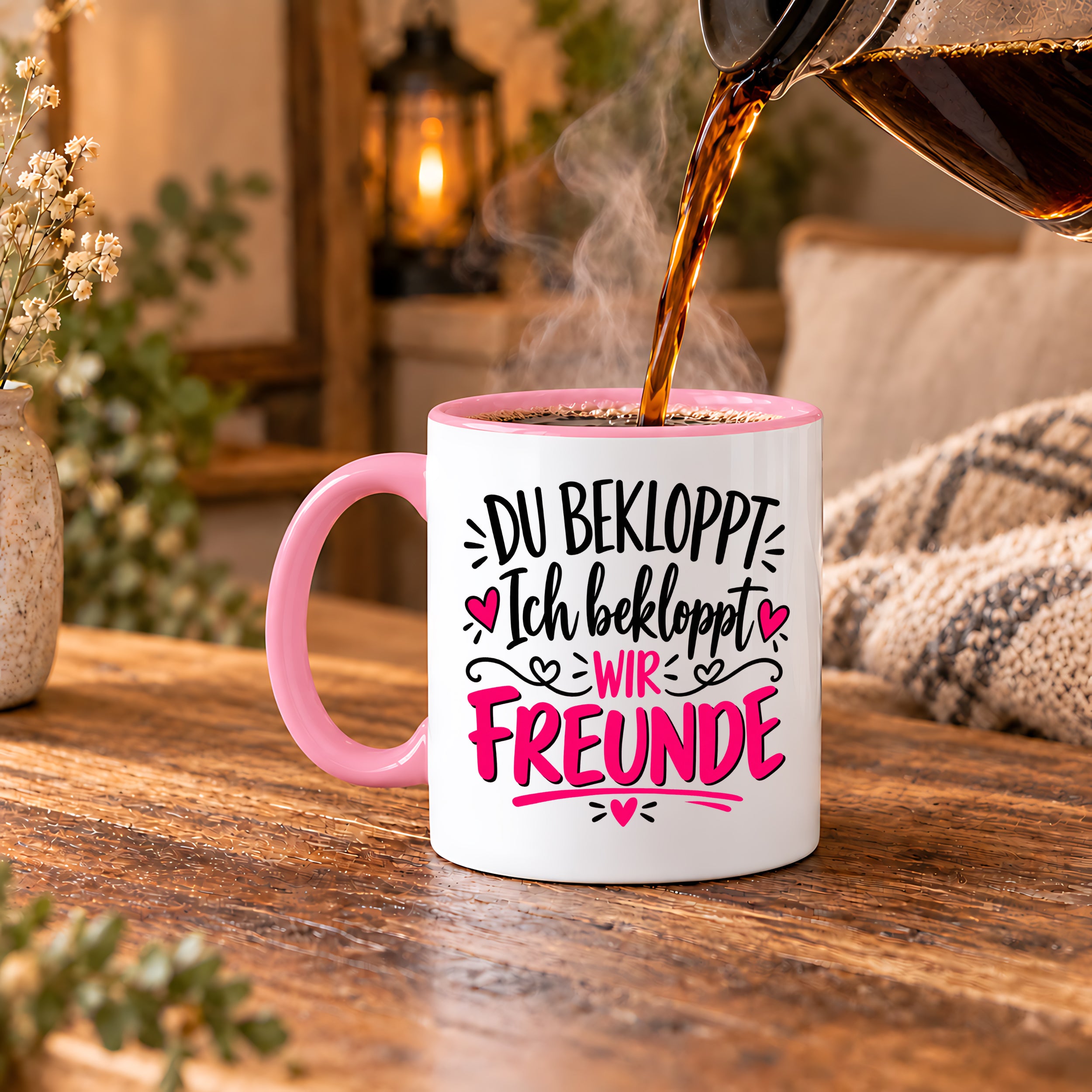 Tasse beste Freunde bekloppt lustiger Spruch Freundschaft Geschenk für Freundin Freund Geburtstag Weihnachten 330 ml