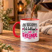 Tasse beste Freunde bekloppt lustiger Spruch Freundschaft Geschenk für Freundin Freund Geburtstag Weihnachten 330 ml