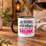 Tasse beste Freunde bekloppt lustiger Spruch Freundschaft Geschenk für Freundin Freund Geburtstag Weihnachten 330 ml