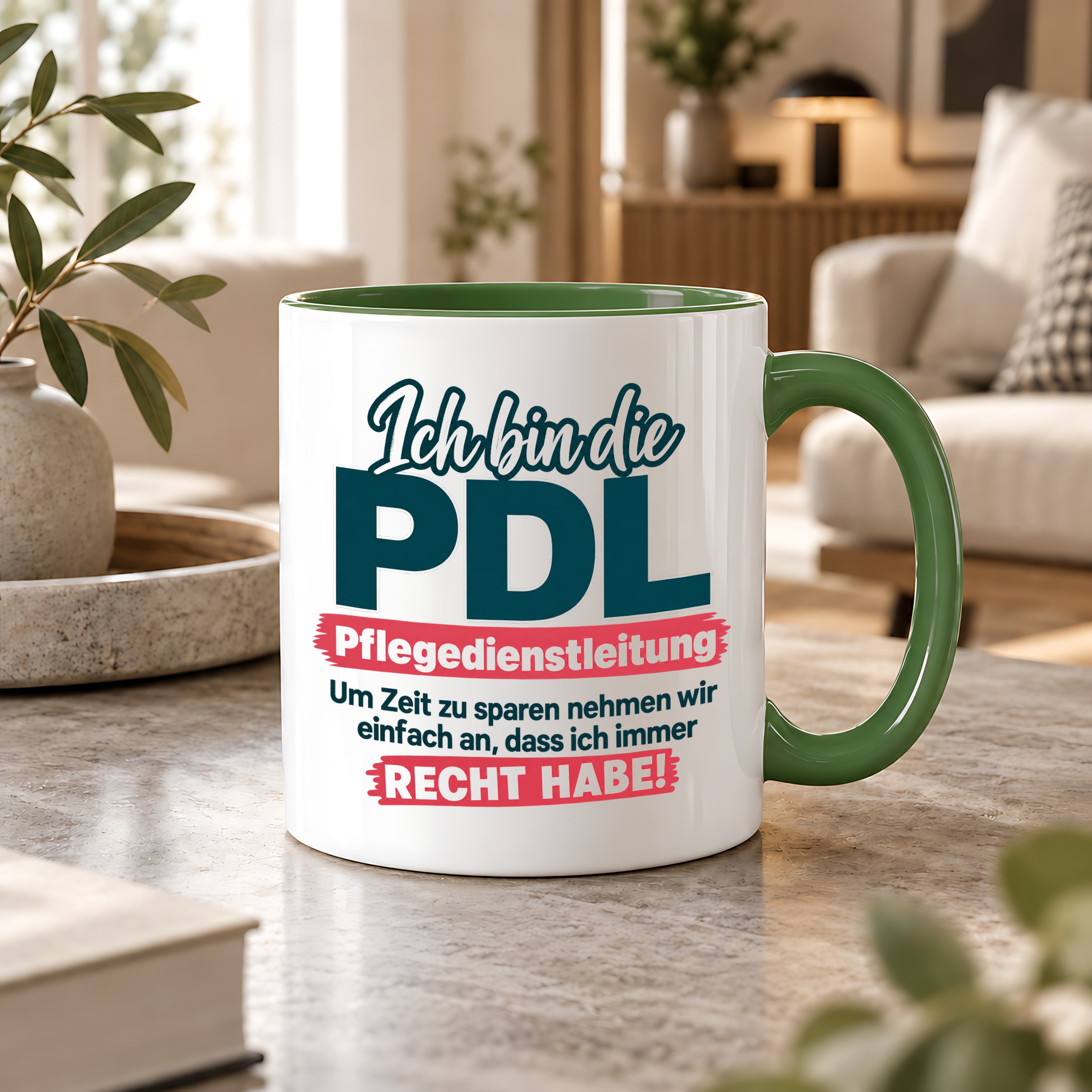 PDL Tasse Pflegedienstleitung Geschenk 330 ml Lustiger Spruch Keramiktasse Pflege Leitung Geburtstag Weihnachten Kollegin
