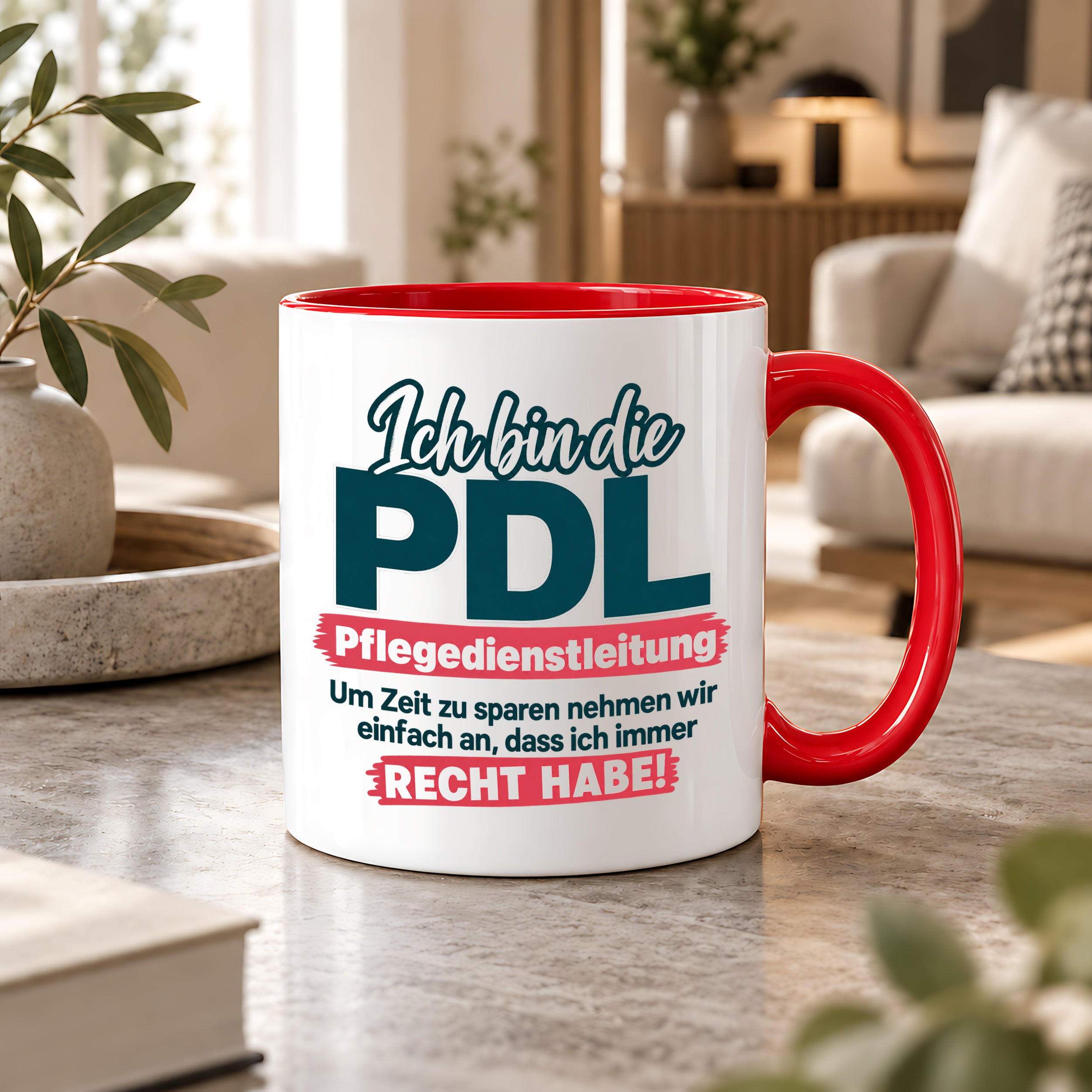 PDL Tasse Pflegedienstleitung Geschenk 330 ml Lustiger Spruch Keramiktasse Pflege Leitung Geburtstag Weihnachten Kollegin