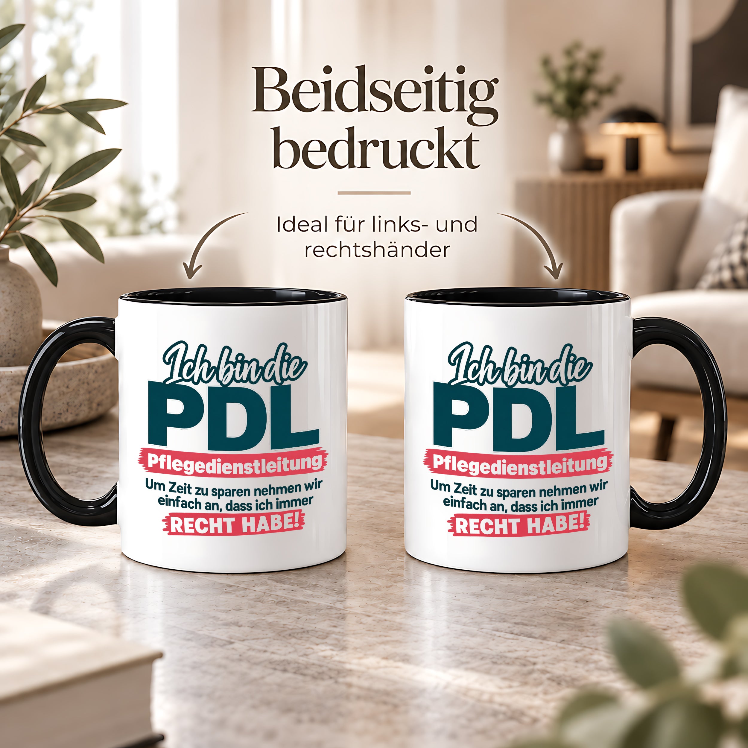 PDL Tasse Pflegedienstleitung Geschenk 330 ml Lustiger Spruch Keramiktasse Pflege Leitung Geburtstag Weihnachten Kollegin